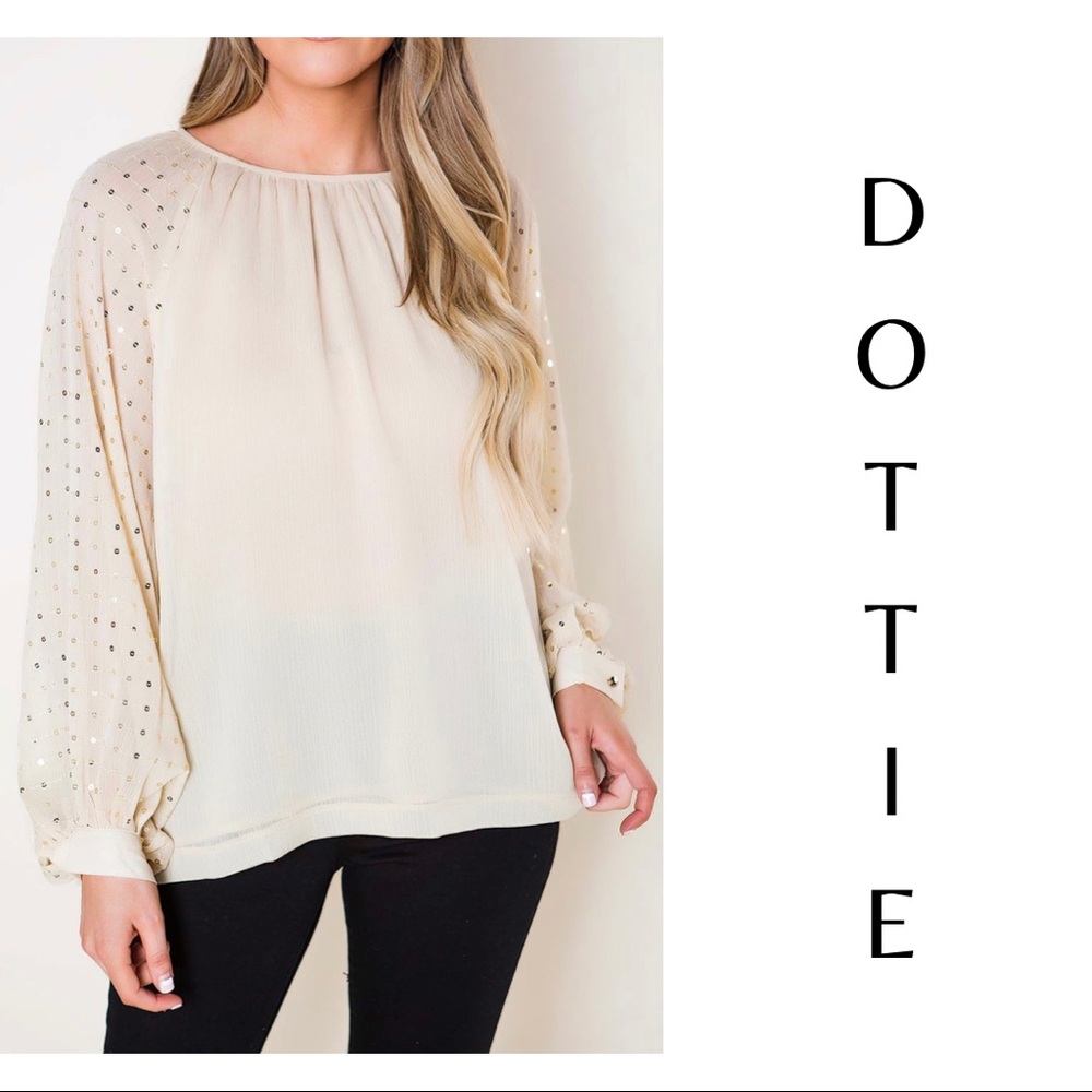 Gold Sheer Blouse - Picture 3 of 7